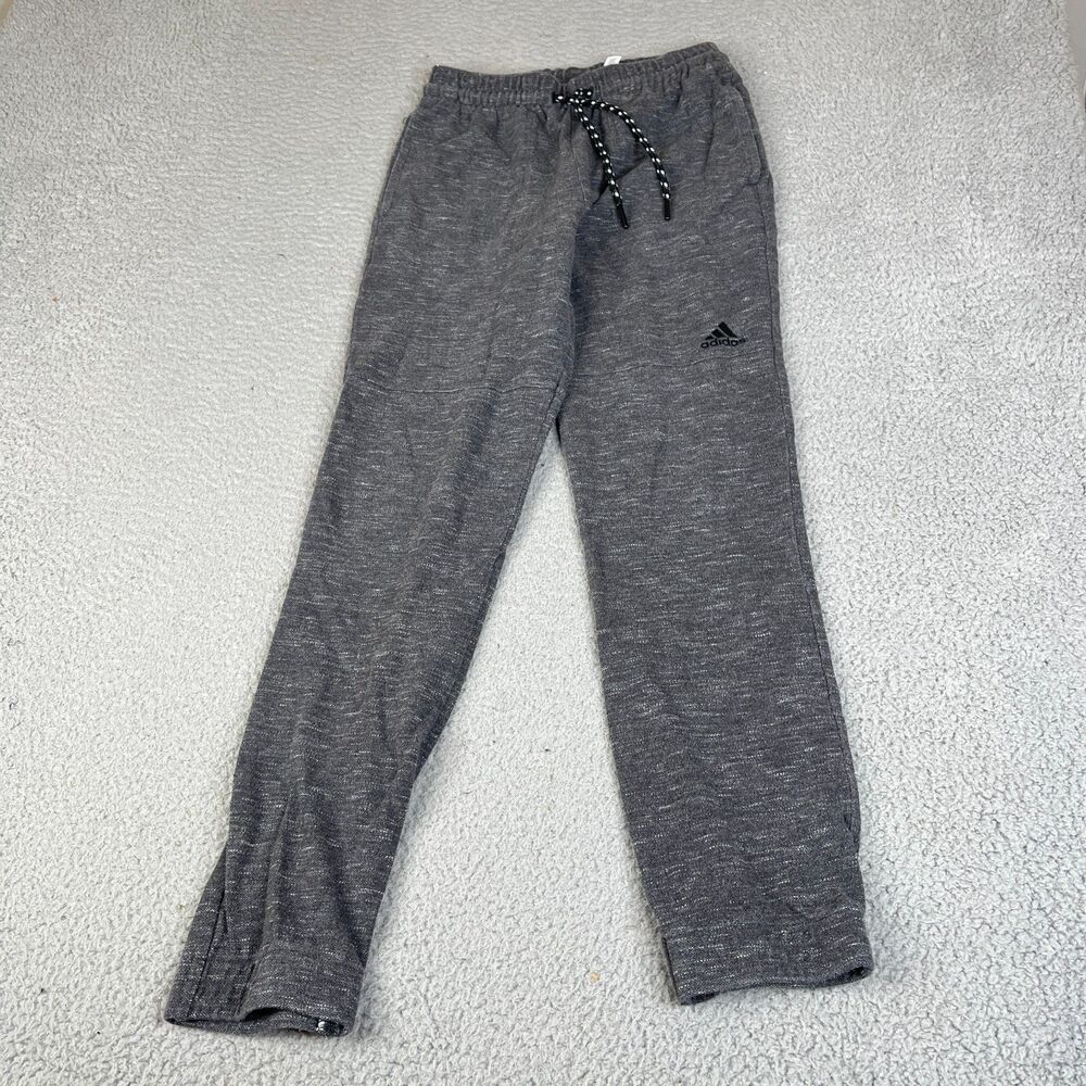 ADIDAS Sweatpants Men S Gray Heather Jogger Drawstring Tapered Athleisure Lounge